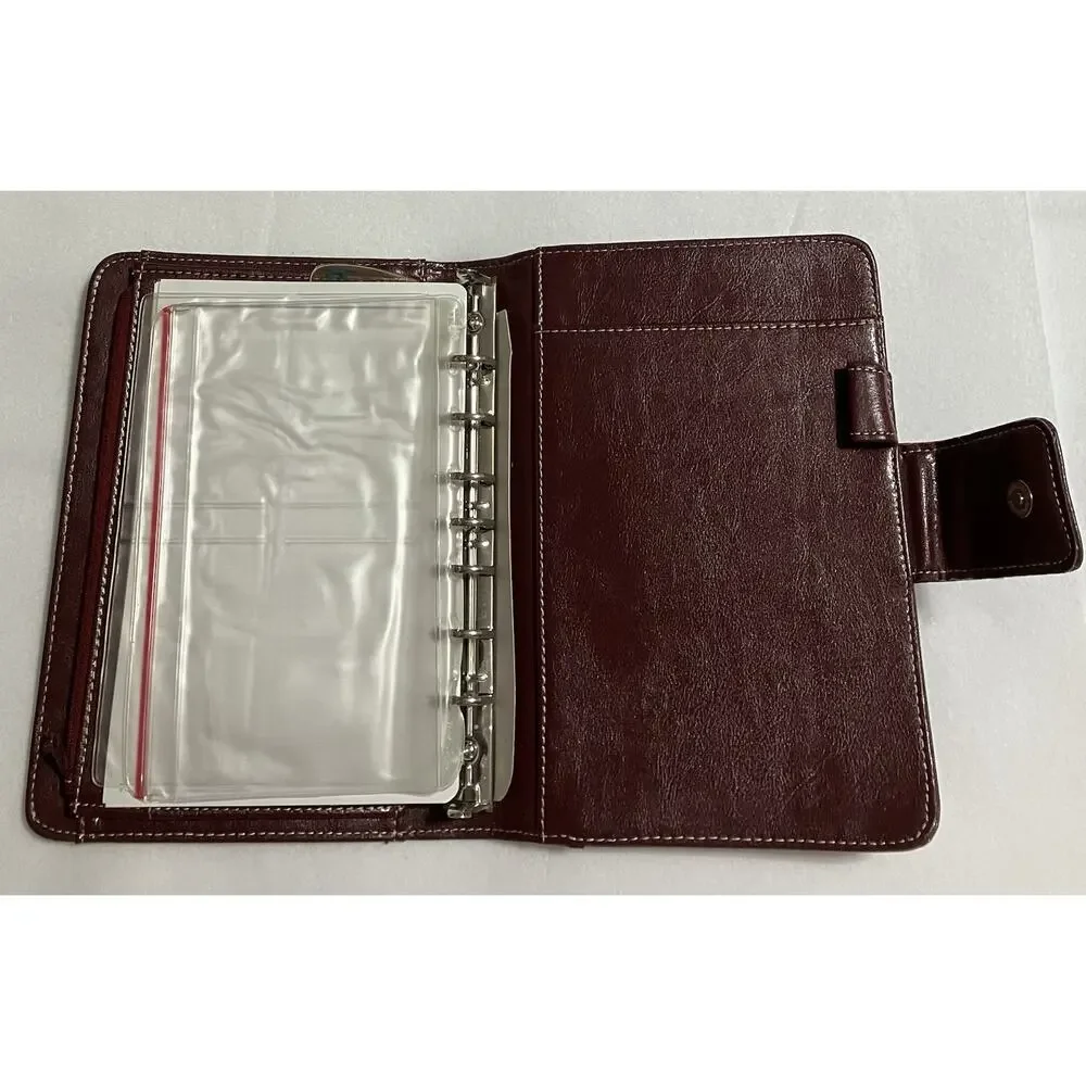 Franklin Covey Leather 7-Ring Notebook Planner Organizer Needs Fillers Burgundy